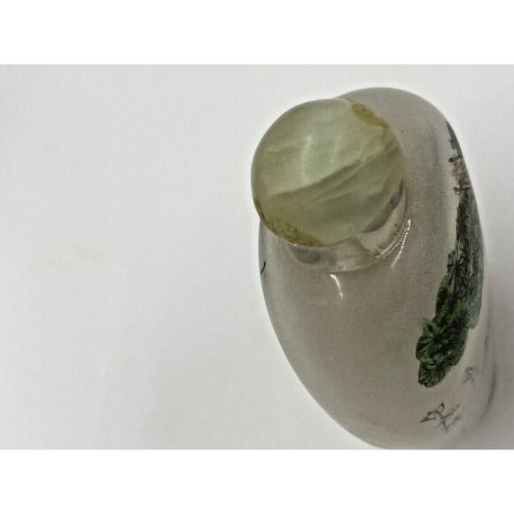 Vintage Chinese Snuff Bottle Painted Glass Woman in Landscape Scene with Trees - Picture 4 of 11